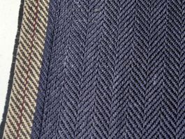 Designer Leinen Stoff schwer 1.90x1.60m Fischgrat blu scuro