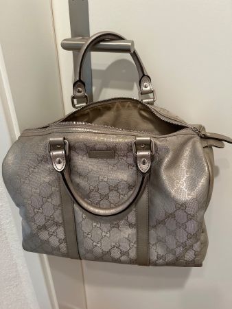 Original Gucci Boston Handbag in Silber