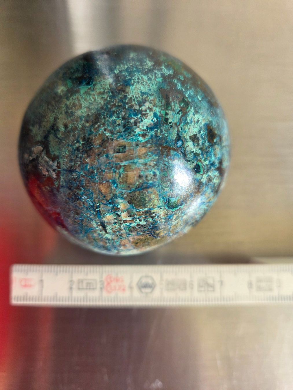 Minerali & Pietre curative: Chrysocoll Kugel 6 cm – Usato da Davos-Platz venduto da ninli 2