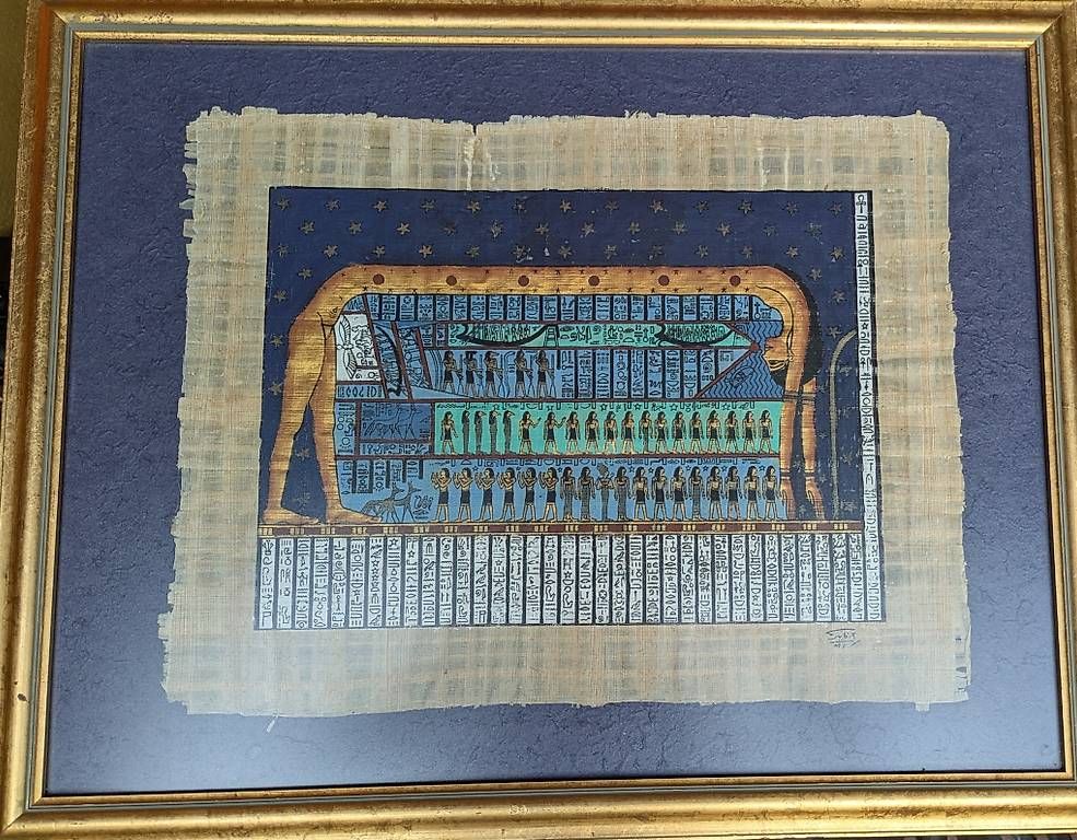 Tableaux: Quadro con papiro egiziano e cornicia – D'occasion à Bellinzona par rib_rzh6