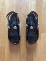 GANNI Platform Ledersandalen schwarz Grösse 39