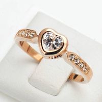 Roségold vergoldet Ring mit Herz & Zirkonia