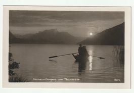 Ansichtskarte Sonnenuntergang am Thunersee 1930 gebraucht