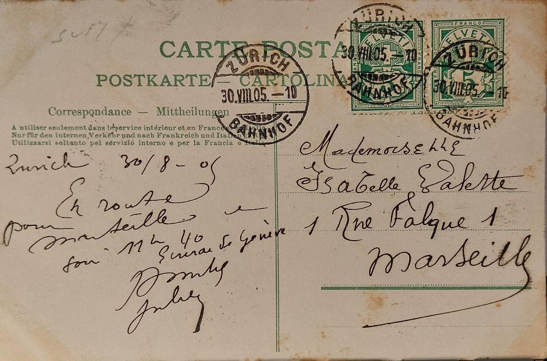 Cartoline postali: ZÜRICH - Bahnhofplatz  - Trams - 1905 – Usato da Delémont venduto da Domdom1 1