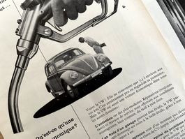 VW Cars- 2 alte Werbungen / Ancienne réclames 1958/59