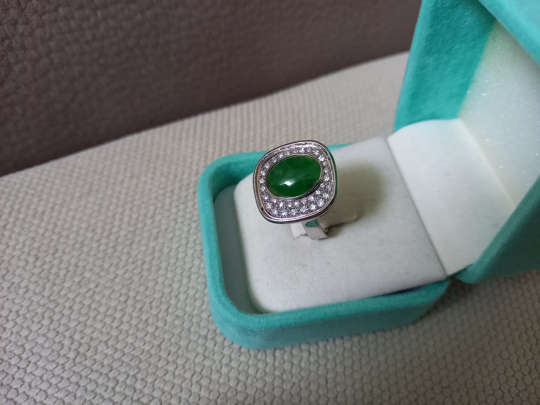Anelli: Wunderschöner Designer Damen-Ring mit Jade und Brillanten – Usato da Rickenbach LU venduto da pepan44 1