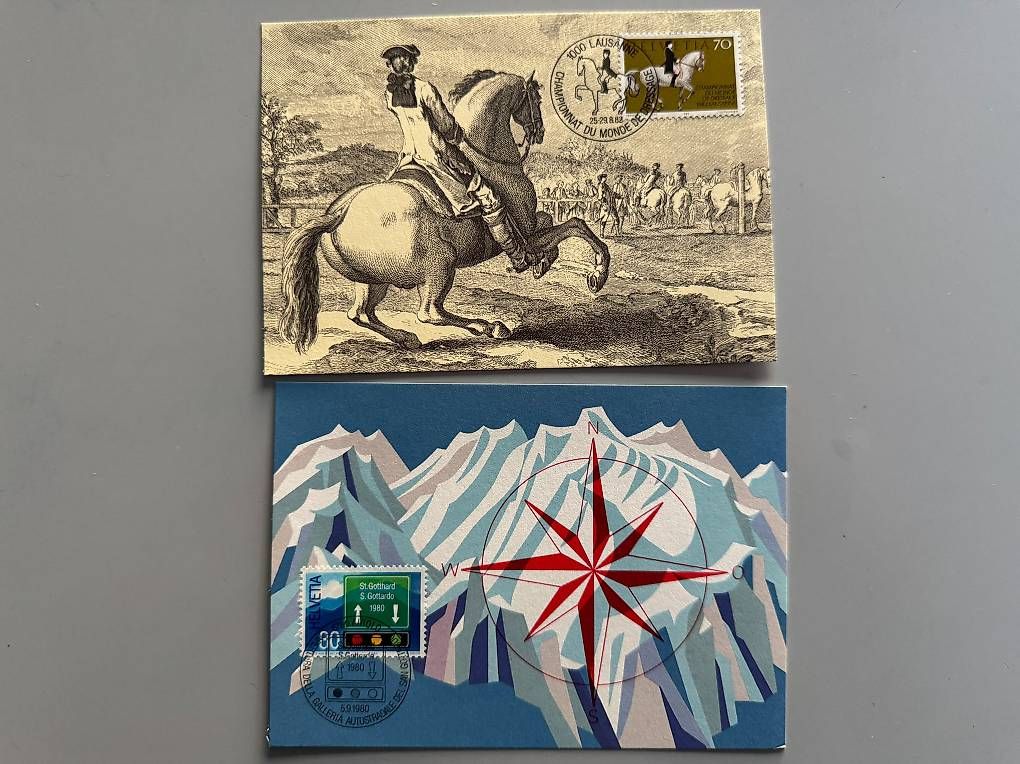 Tutti i francobolli: 72 Briefmarken-Doppelkarten + -Postkarten Schweiz – Usato da Basel venduto da Chregu07 3