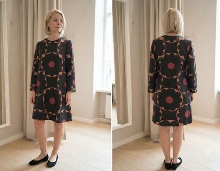 Robe Soie  Marc by Marc Jacobs motif floral noir corail M
