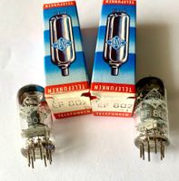 2 Röhren / Radioröhren EF802 (Pentode), NOS, Telefunken