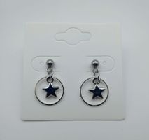 Ohrstecker "Ring Stern". Mini CHARM - Ohrringe Farbe Silber