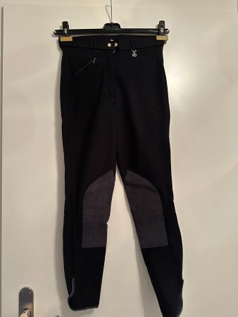 Reithose schwarz mit Lederbesatz – Golden Dress – Gr. 40