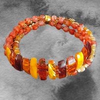 Bernstein - Armband - elastisch  - Stretch - Karneol