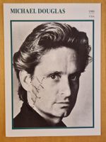 Michael Douglas, Original Autogramm auf Karte