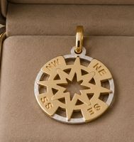 Anhänger Windrose aus 585 Gold 14 Karat 1,6 cm