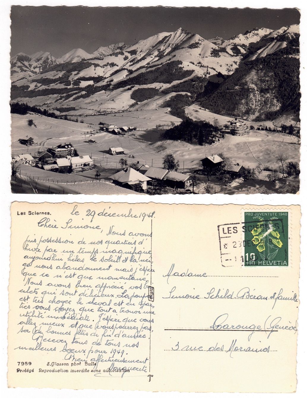 Cartoline postali: Les Sciernes – Usato da La Tour-de-Peilz venduto da amjust