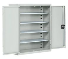 neuer Magazinschrank, 830 mm hoch, 4 Böden, lichtgrau