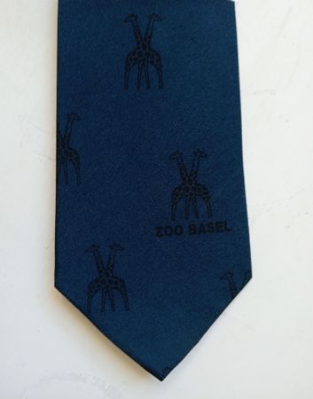 Zoo Basel Seidenkrawatte Vintage Giraffen Muster Neu & OVP