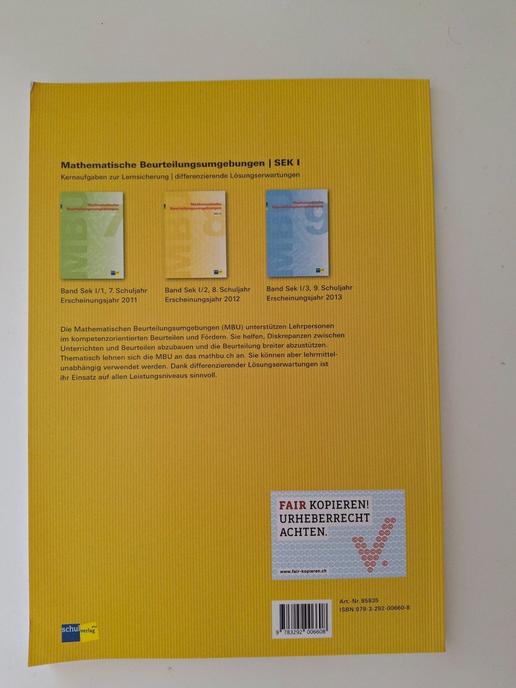 Libri: Mathematische Beurteilungsumgebungen Sek I / 2 MB – Usato da Walterswil SO venduto da mel_5b2h 1