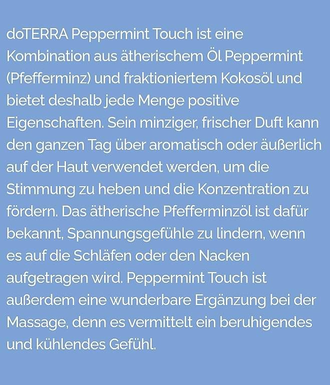Doterra Ätherische Öle: Dõterra Peppermint Touch – Neu und originalverpackt aus Lyss von Infinia 1
