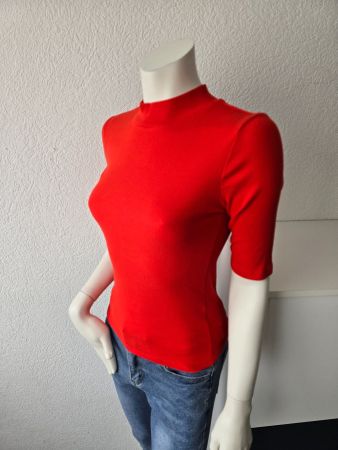 Tee shirt ZEBRA col montant rouge T-XS