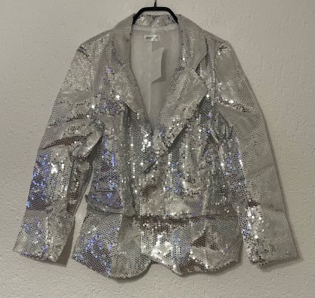 Pailletten Blazer, silber Grösse S