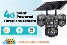 4G 15MP Solar IP-Kamera Drei Objektive Drei Bildschirme