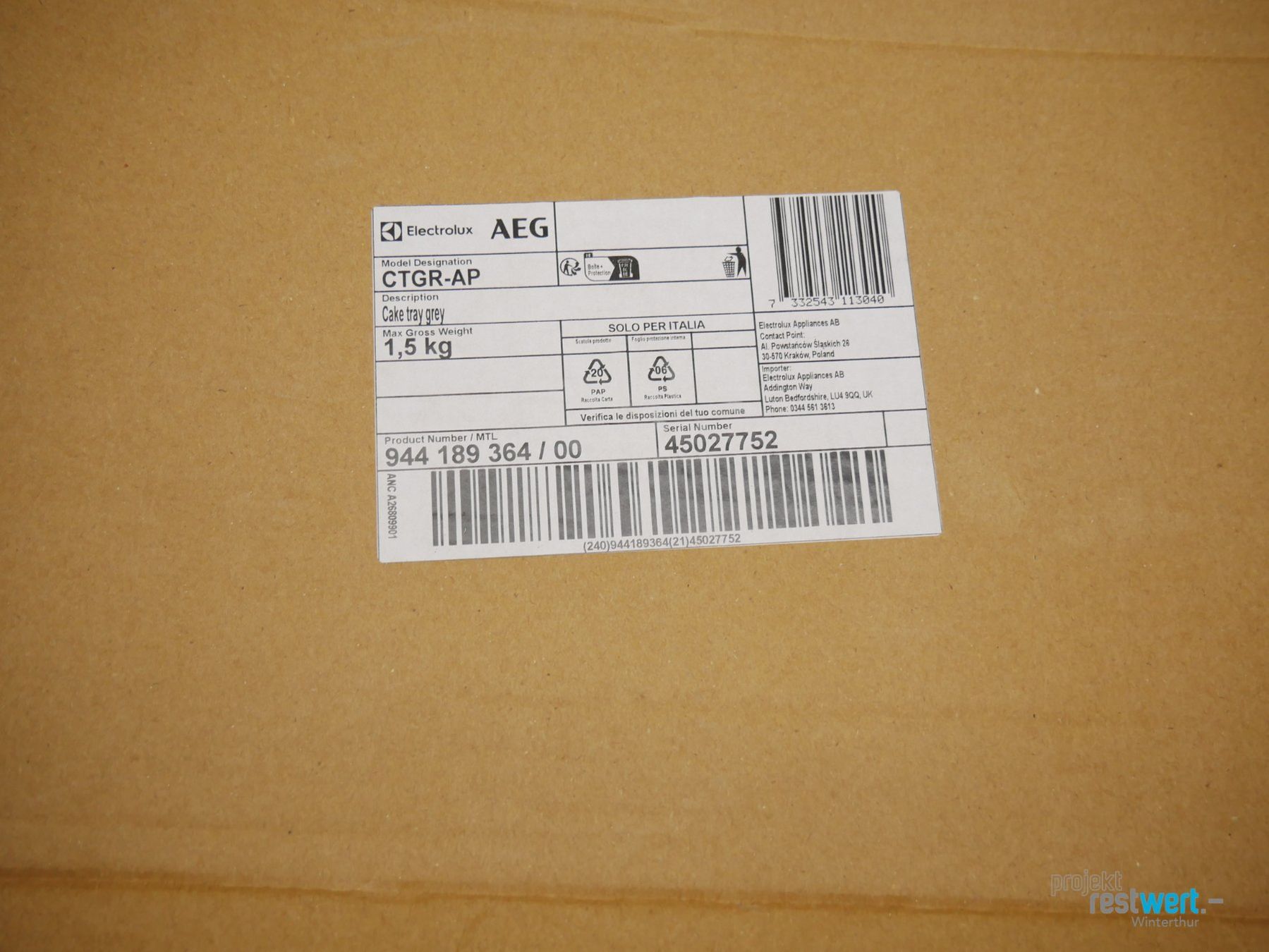Teglie da forno: ELECTROLUX Backblech 46.5 x 38.5 x 2.5 cm – Nuovo (secondo la descrizione) da Winterthur venduto da Restwert_Winterthur 2