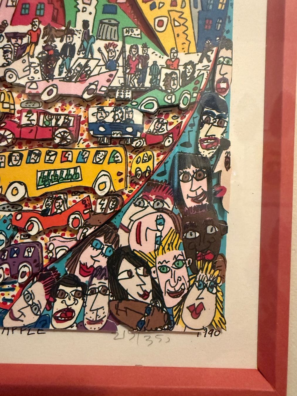 ※希少/大型※ジェームスリジィ WELCOME TO THE BIG APPLE ジェームス・リジィ「BIG ON THE BIG APPLE」3D版画 1995年