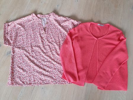 Sommerset Shirt oder Bluse mit Jäckli in koralle