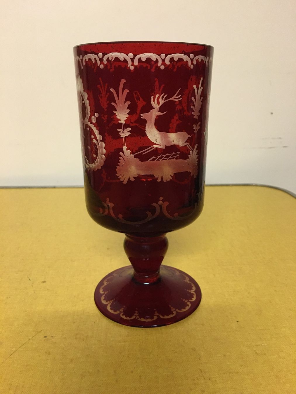 Bicchieri: Alte Böhmische Glas Pokal. – Usato da Lanzenhäusern venduto da vic63