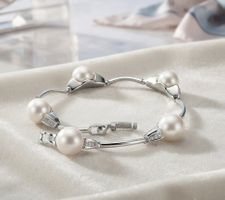 Exquisites Design-Echte Perlenarmkette mit Silber 925 - Neu