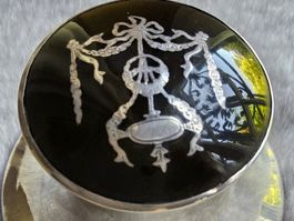 Antikes Sterling Silber Tintenfass Art Déco 1920 London