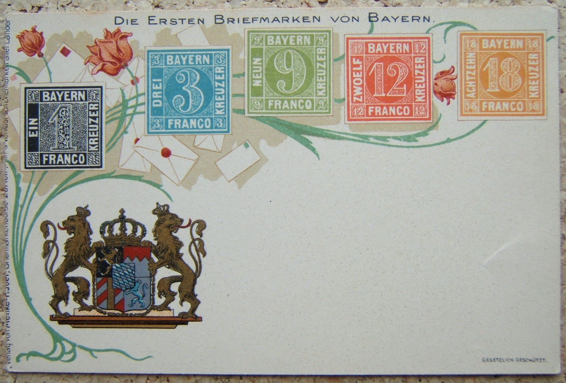Ansichtskarten: ALTE PK BRIEFMARKENSPRACHE - BAYERN – Neu (gemäss Beschreibung) aus Brunnen von Nonne04