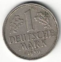 1 Deutsche Mark Münze - Prägezeichen F Stuttgart - BRD 1950
