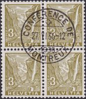 1934, Nr.194 LUXUS-Viererblock von MONTREUX, Kat: 30.-++