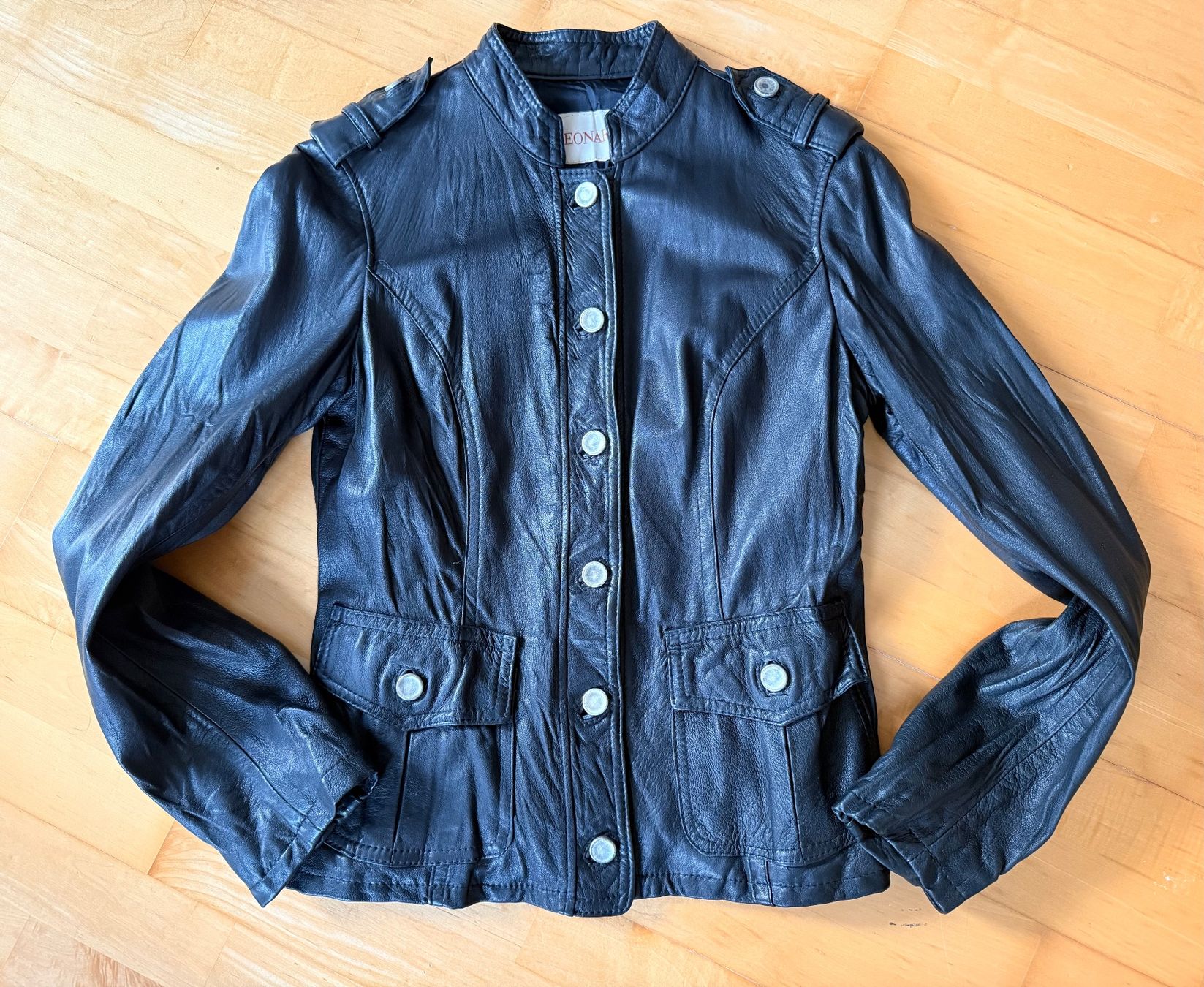 Giacche: LEONARDO Lammnappa Lederjacke Crinkle-Optik Grösse 36 – Nuovo (secondo la descrizione) da Frauenfeld venduto da Scleo