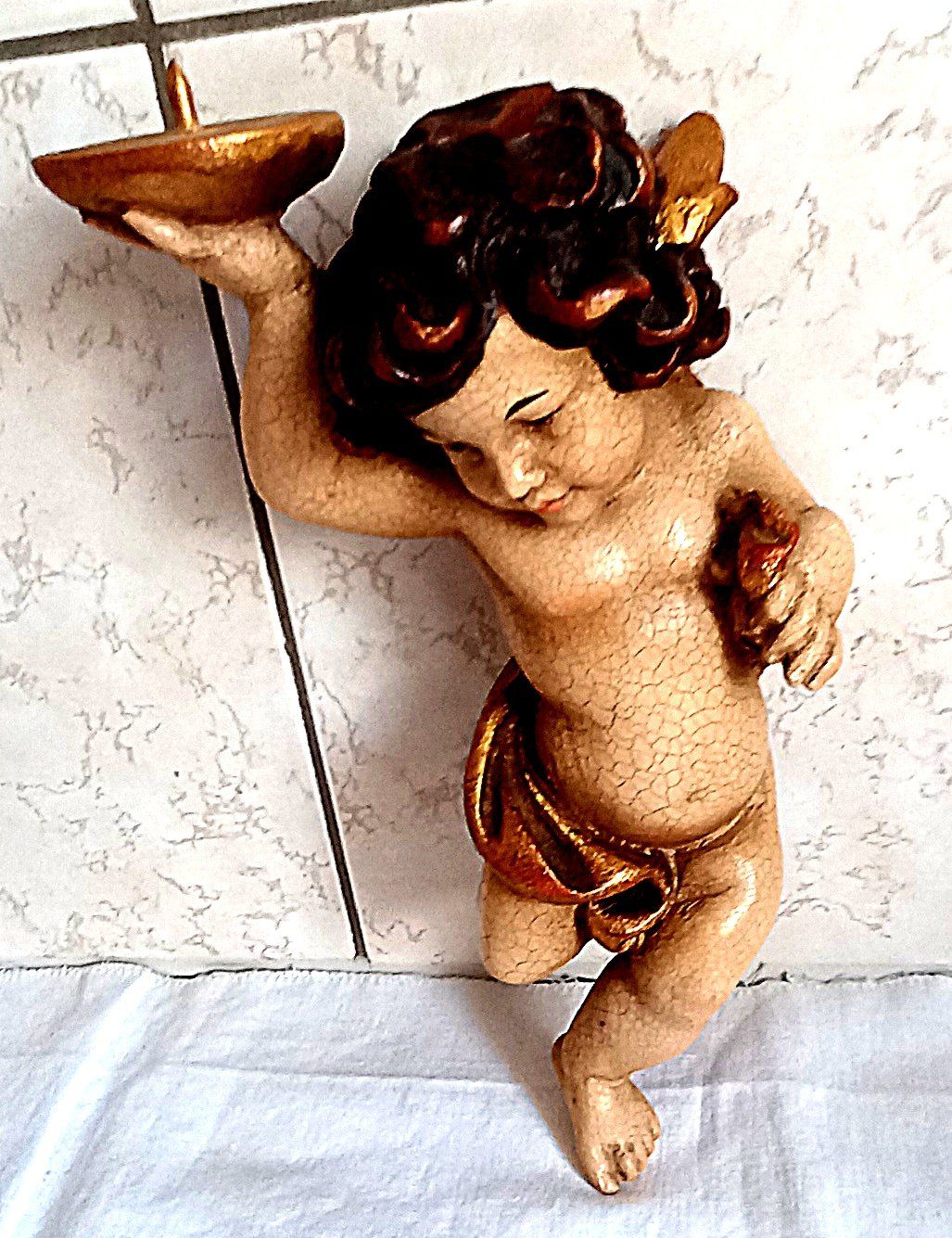 Statuette: Rokoko Engelputte mit Kerzenhalter – Usato da Baar venduto da 2cvbaar 2
