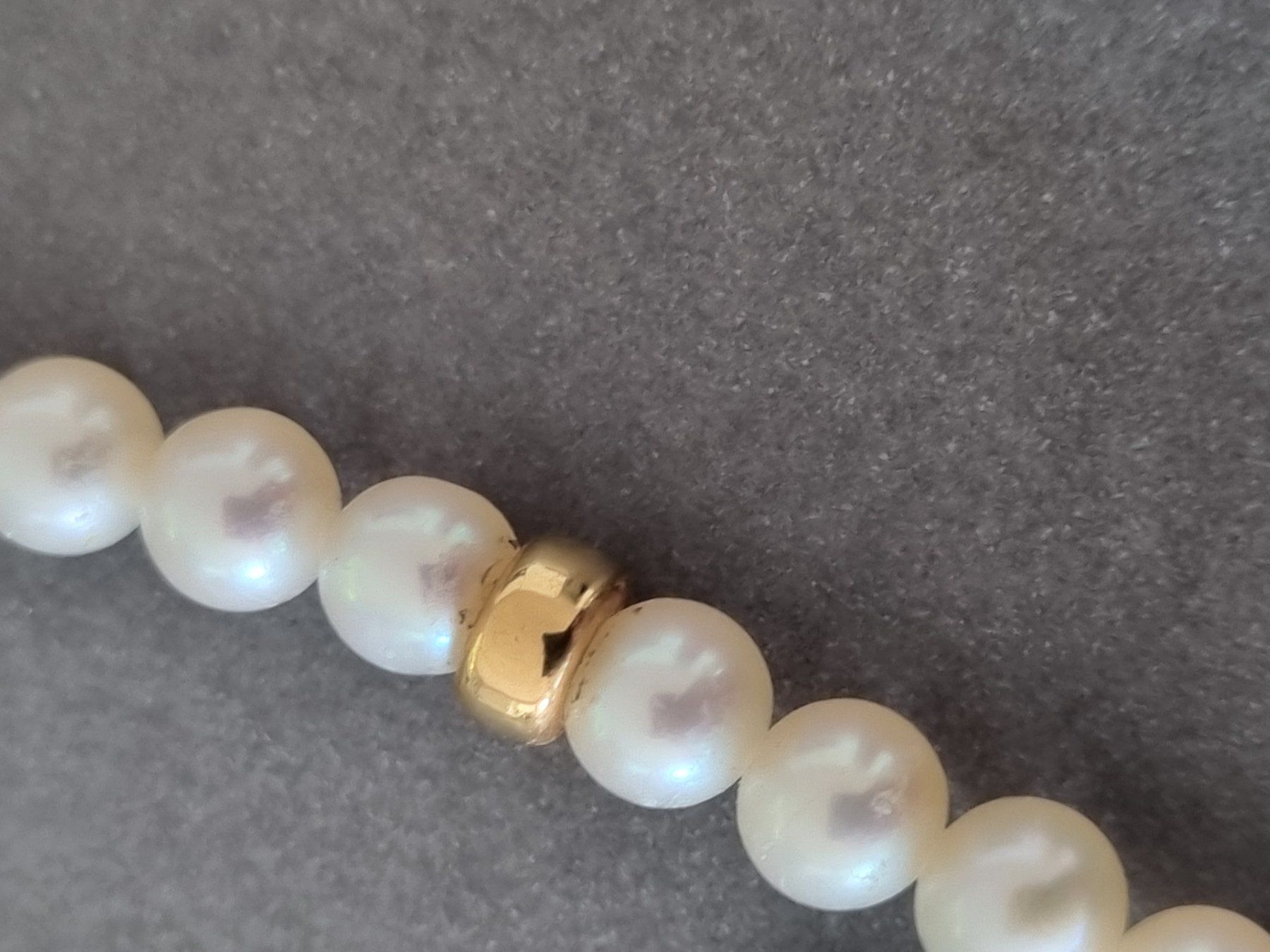 Catenine: Perlenkette /Halskette echte Perlen, 18 K Gold – Usato da Frick venduto da Geheim007 1