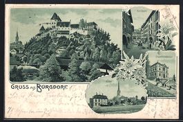 Litho Burgdorf, Ersparniskasse, Kirche, 