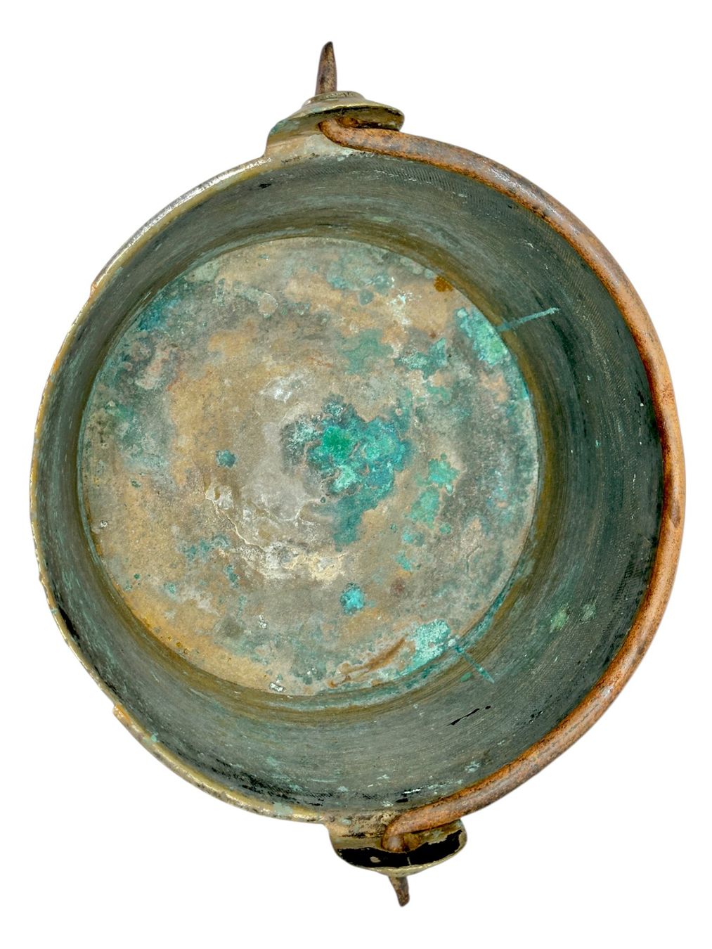 Pentole: Ancienne marmite tripode en bronze avec pieds et anse – Usato da Morges venduto da Auct 8