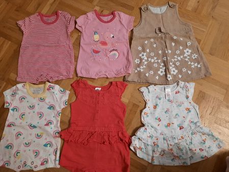 Sommer-Set: 6-teiliges Mädchen-Kleiderpaket, Grösse 56