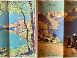 Graubünden Broschüre mit Karte 40er/50er-Jahre antik
