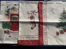 Festive Christmas Linen Pillowcases, 3x, New in bag, 50x45cm