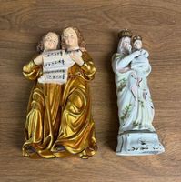 Antike Madonnen Figur & singende Engel, 2er Set Top!