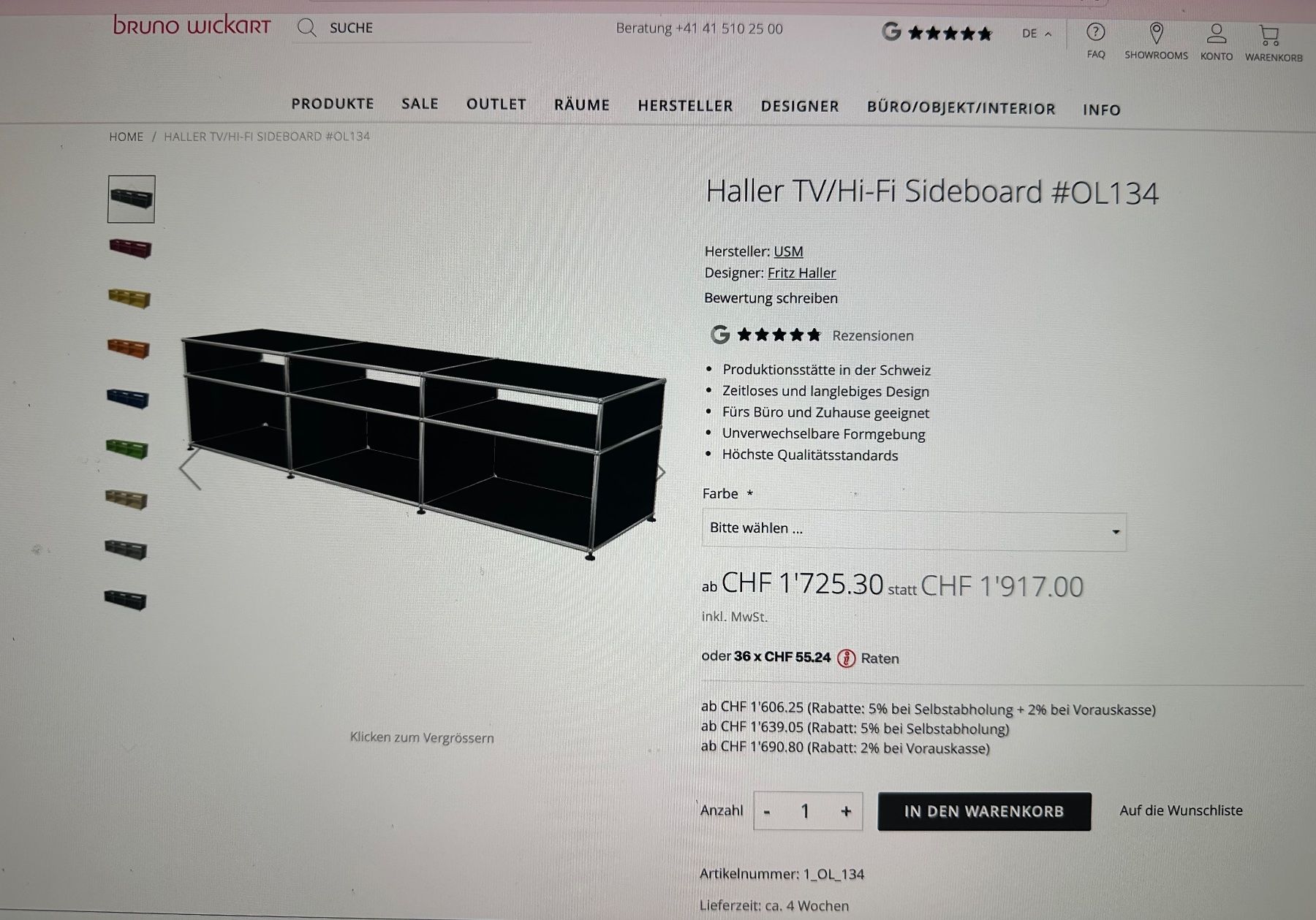 USM TV Möbel: USM Haller TV/Hi-Fi Sideboard NEU OL134 – Neu (gemäss Beschreibung) aus Zürich von VR2528 7