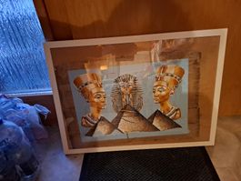 Ägyptisches Bild Papyrus Stil mit Rahmen