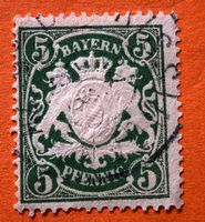Briefmarken aus Bayern Wappenschild gestempelt 