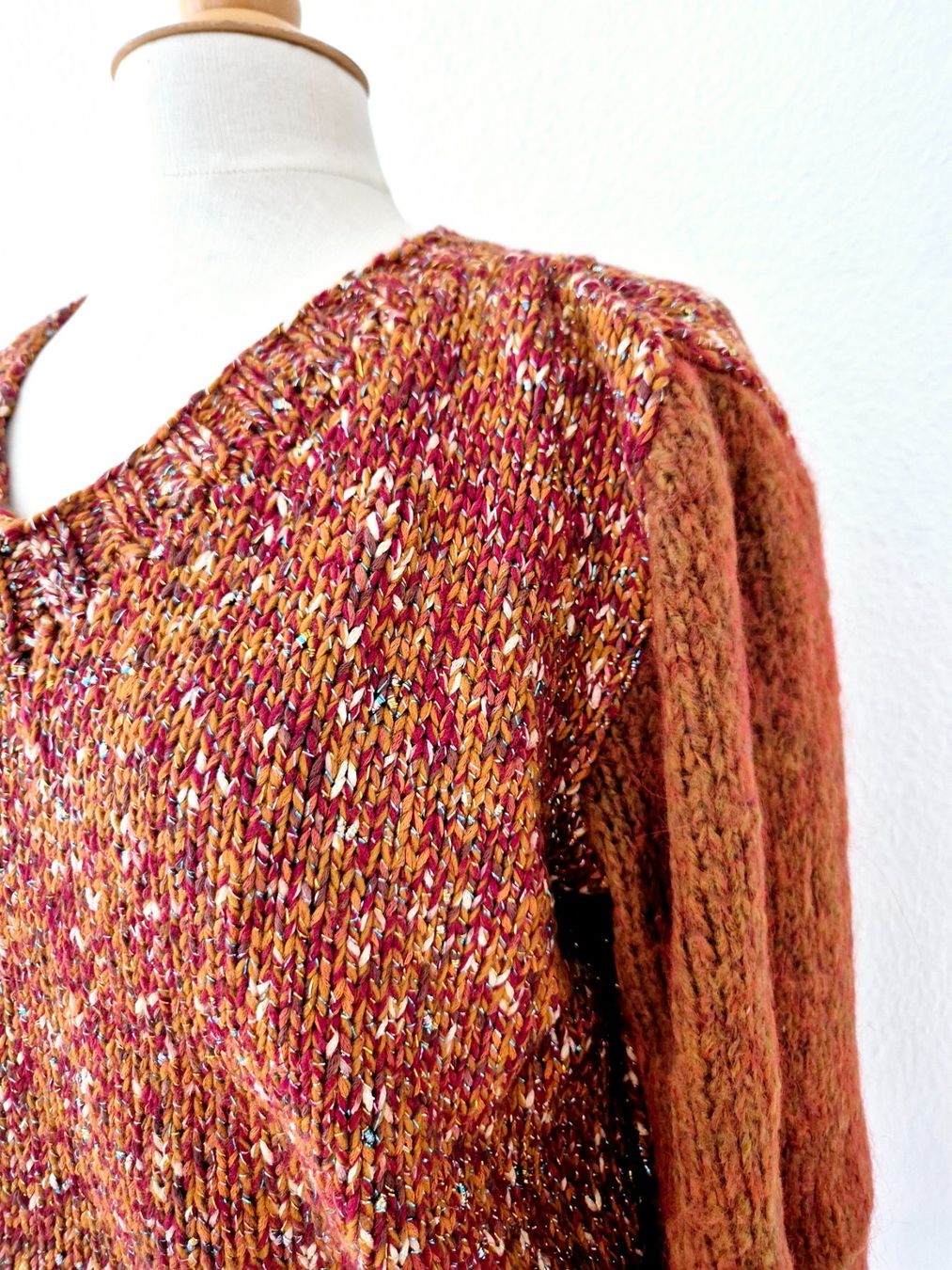 Maglioni & Felpe: PULLOVER UNIKAT EINZELSTÜCK HANDMADE M 38 , TOP ZU JACKE – Nuovo (secondo la descrizione) da Elsau venduto da the-colorful-side 4