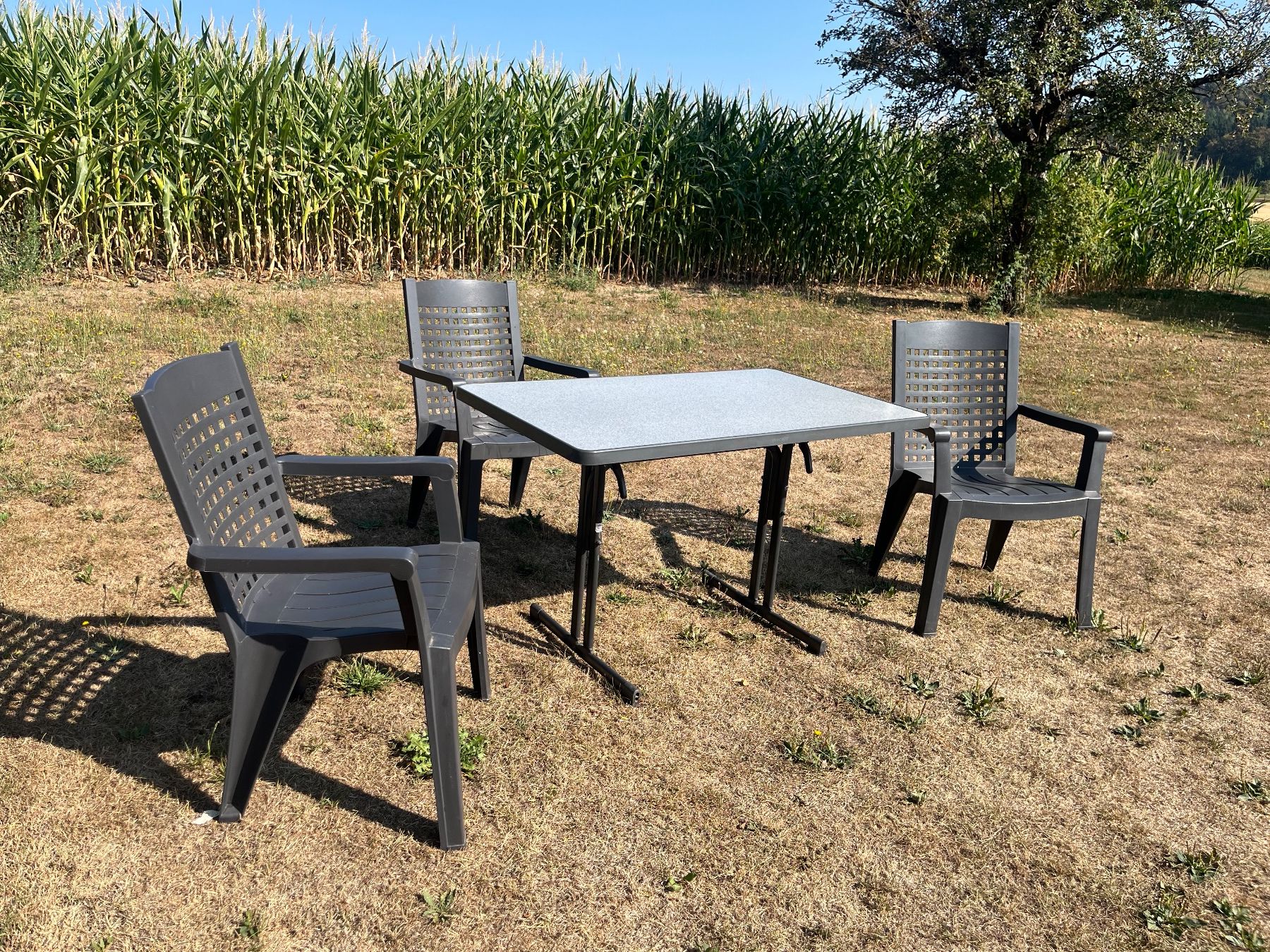 Tables: Gartentisch und 3 Stühle Klappbar – D'occasion à Allmendingen b. BE par juair 7