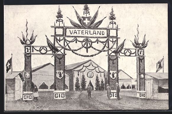 Ansichtskarten: Basel, Eidgen. Musikfest 1909, Eingangst – Gebraucht aus Berlin von bartko-reher